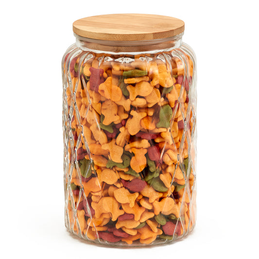 Large Glass Canister with Bamboo Lid, 2 Liter