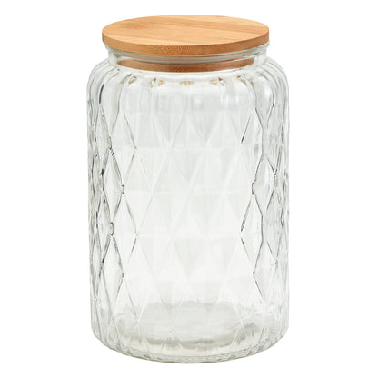 Large Glass Canister with Bamboo Lid, 2 Liter