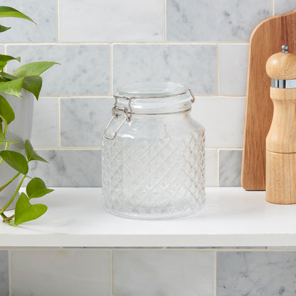 Large Airtight Glass Clamp Jar, 1.5 Liter
