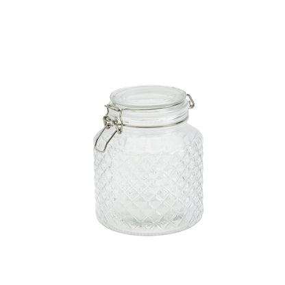 Large Airtight Glass Clamp Jar, 1.5 Liter