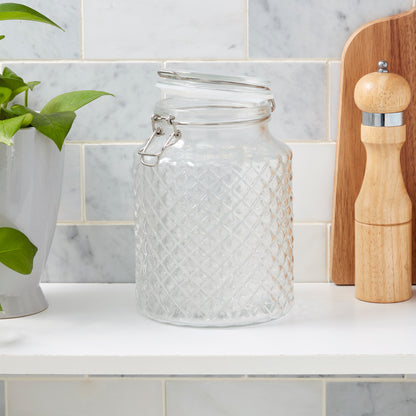 Large Airtight Glass Clamp Jar, 2 Liter
