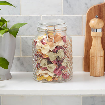 Large Airtight Glass Clamp Jar, 2 Liter