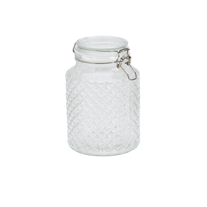 Large Airtight Glass Clamp Jar, 2 Liter