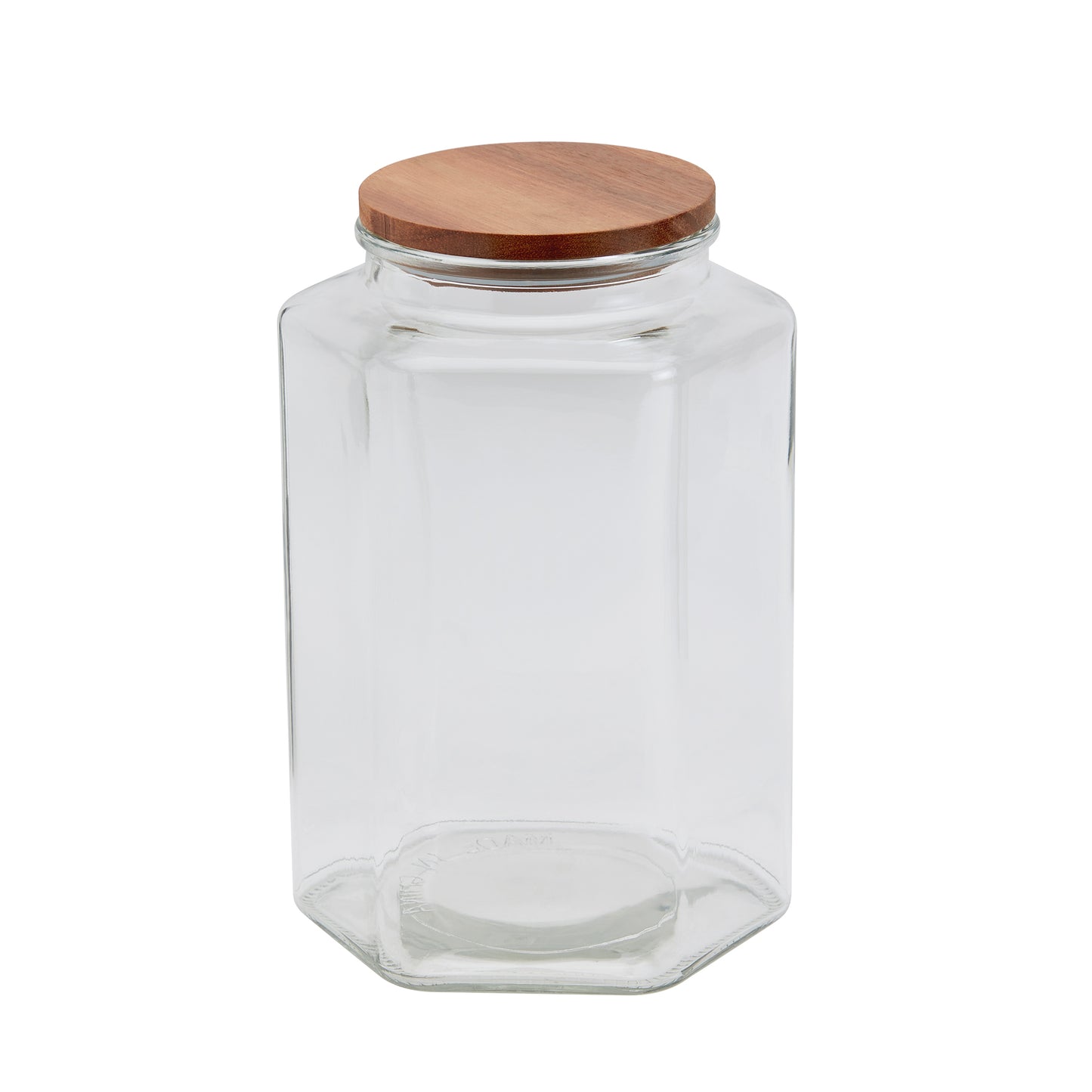 Large Glass Canister Set with Acacia Wood Lid, 2.75 Liter