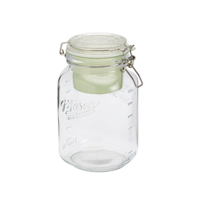 Large Airtight Glass Food-to-Go Clamp Jar, 1.5 Liter