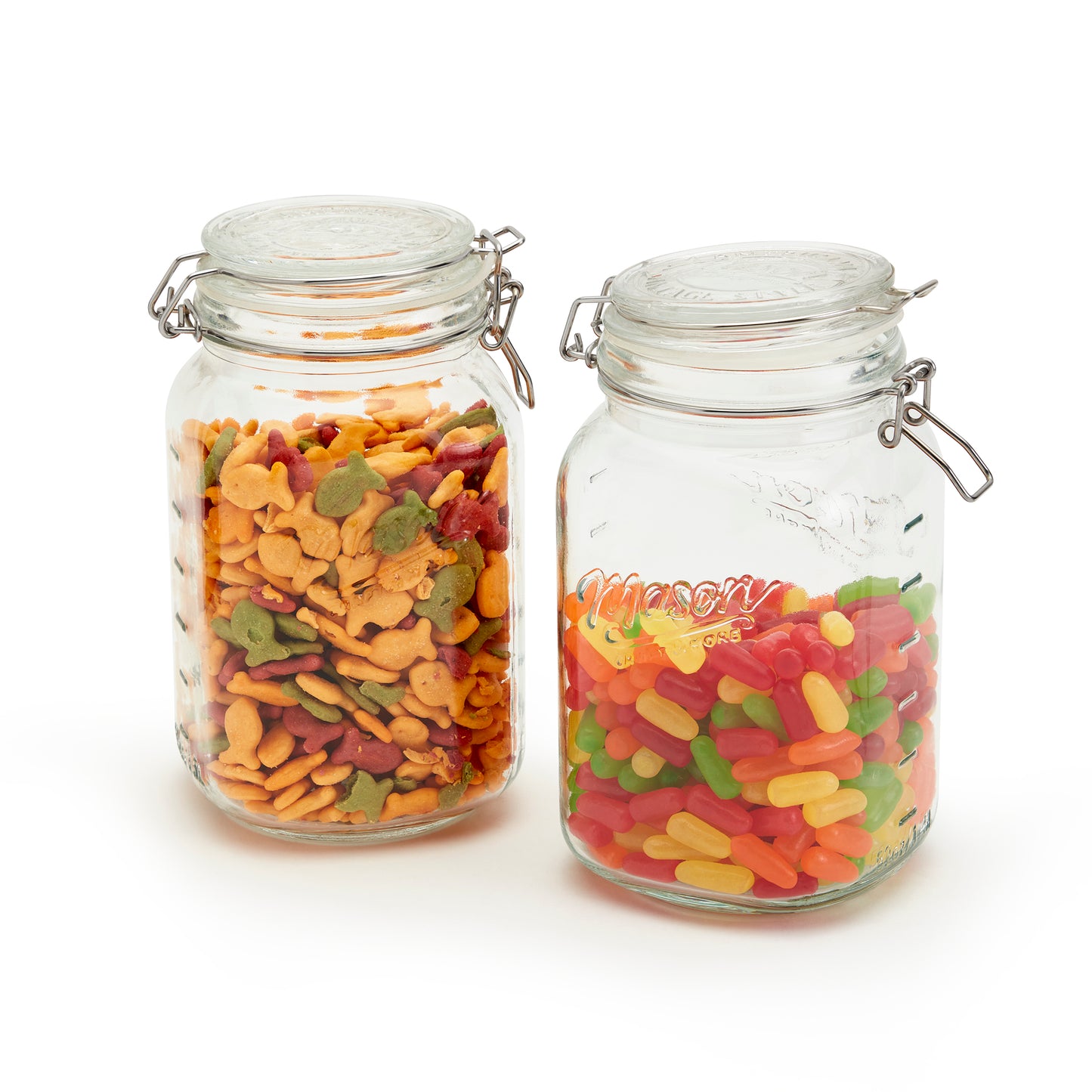 2-Piece Large Airtight Glass Clamp Jar Set, 1.5 Liter