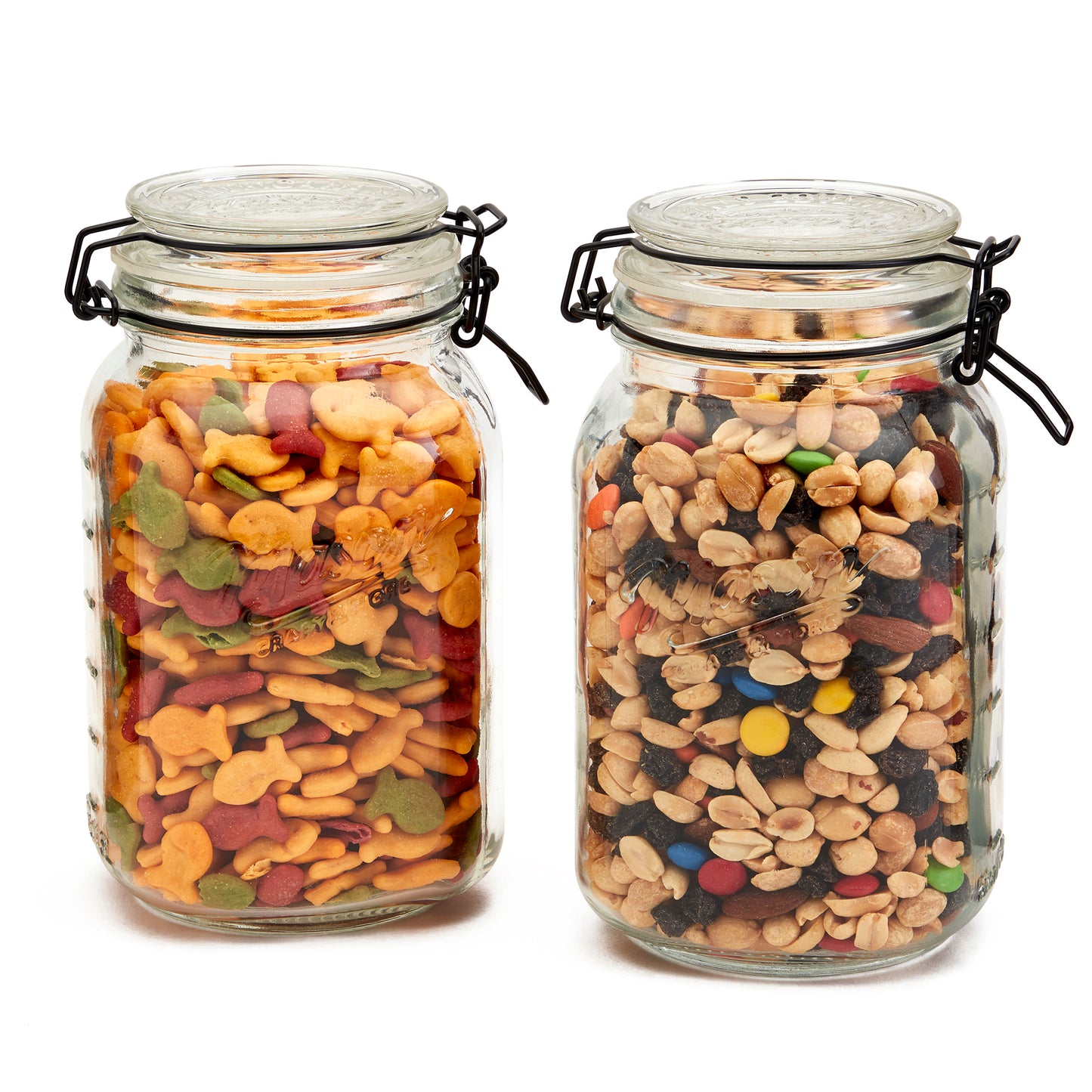 2-Piece Large Airtight Glass Clamp Jar Set, 1.5 Liter