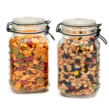 2-Piece Large Airtight Glass Clamp Jar Set, 1.5 Liter